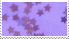 A stamp with a light purple background and darker purple stars on top. The stamp has a white border.
