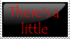 A shiny black stamp with a white border, red text appears reading there's a little vampire in all of us.