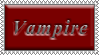 A red stamp with a white border and the word vampire embossed on it in grey.