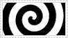 A stamp with a gif of a black and white hypnotic spiral.