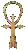 A golden ankh spinning